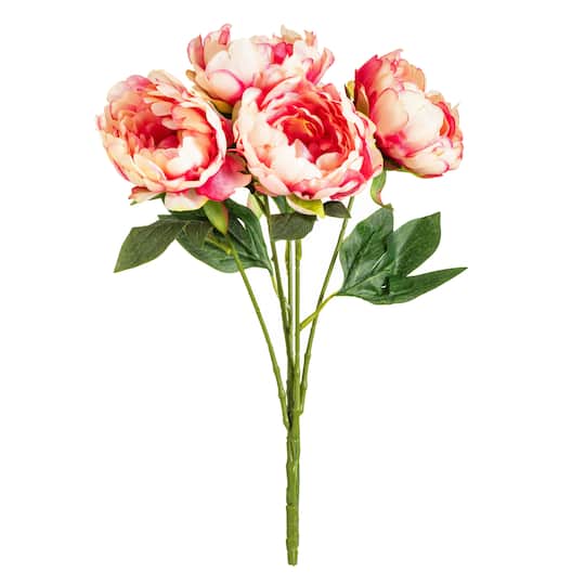 Artificial Pink Peony Bunch By Vickerman | 20" | Michaels®